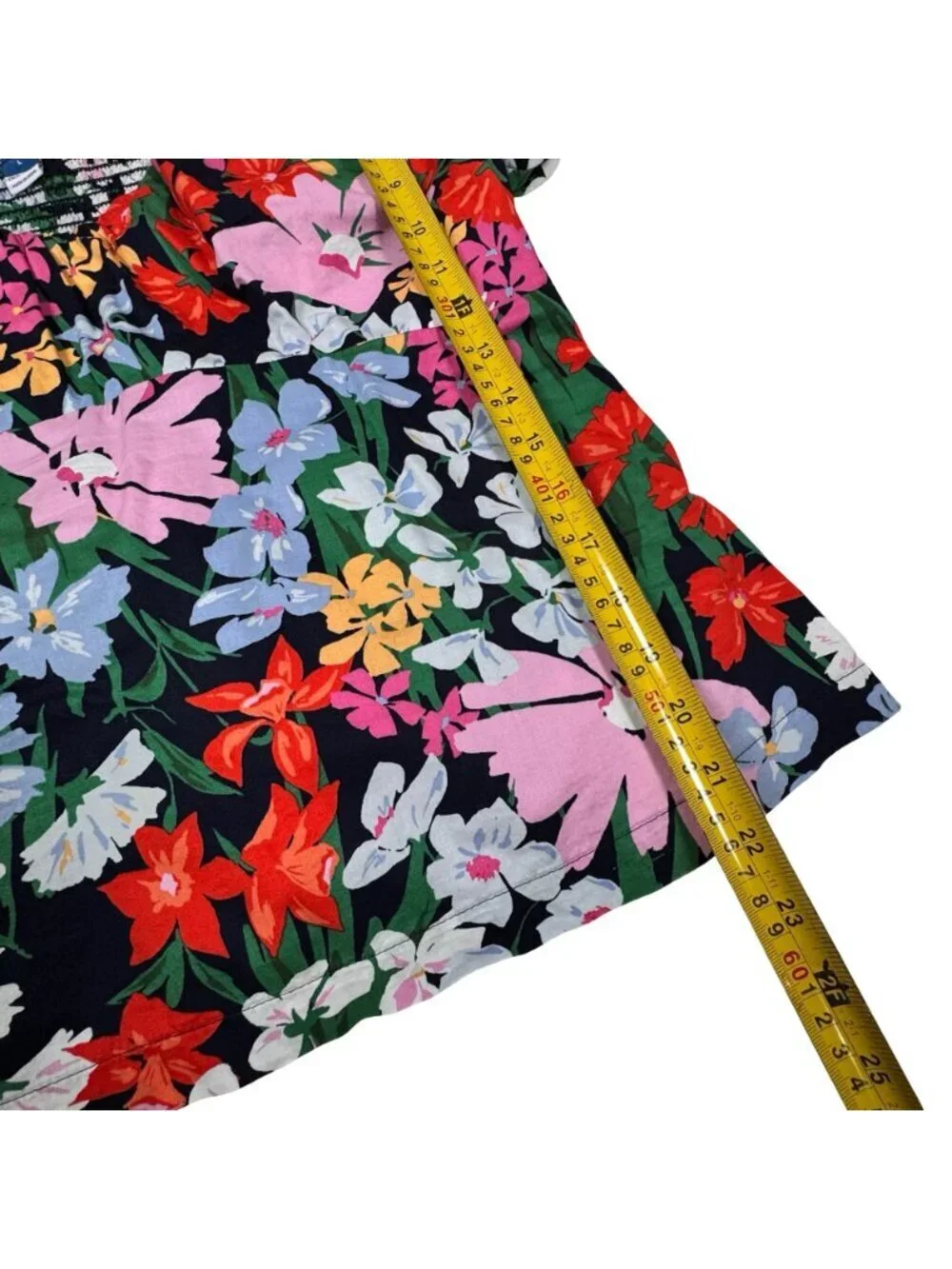 Old Navy Cotton Floral Babydoll Top Sz L Puff Sleeve Cottage Coquette